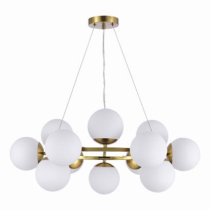 люстры sle1191-203-12 люстра подвесная золотистый/белый e27 12*60w fratta, доставка по Казахстану 