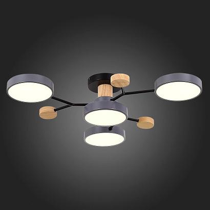 Потолочные SLE6006-702-04 Светильник потолочный Серый/Серый LED 4*12W 3000K/4500K/6000K, доставка по Казахстану 