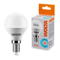 Дополнительная картинка Светодиодная лампа WOLTA 25W45GL7.5E14   Шар   G45 7.5Вт 625лм 6500К Е14 1/50
