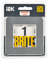 BRITE Рамка 1-мест. РУ-1-1-Бр металл алюм. RE AL IEK 