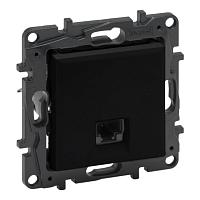 NILOE STEP Информационная розетка одиночная RJ45 Кат.6a UTP, цвет Чёрный