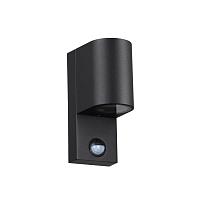 Дополнительная картинка 4390/1W HIGHTECH ODL23 561 черный/металл/пвх стойкий к УФ излучению Настенный светильник с датчиком движения IP44 LED GU10 7W MOTTO