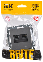 BRITE Роз. комп. 2-ая RJ45 кат.5E РК10-2-БрС сталь IEK 
