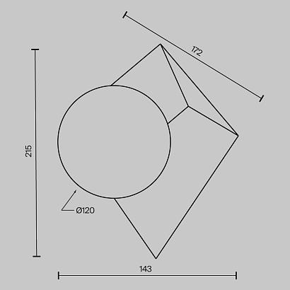 С 1 плафоном на стену Настенный светильник (бра) Maytoni MOD445WL-01BS Cubeo, доставка по Казахстану 