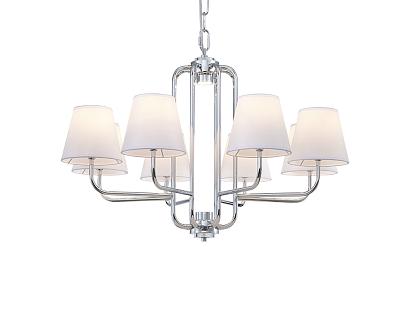 люстры newport 4640 4648/с chrome , люстра, chrome shade white d80*h50/105 cm e14 8*40w + led 2*5w, доставка по Казахстану 