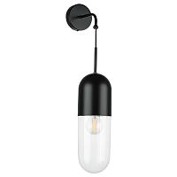 690517  MB22501-1A   Бра RAMO 1х40W E27 ЧЕРНЫЙ МАТОВЫЙ - ПРОЗРАЧНЫЙ  в комплекте