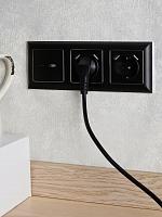 BRITE Роз. с з/к/ш 16А с USB A+A 3,1А РЮш10-2-БрЧ черн. IEK 