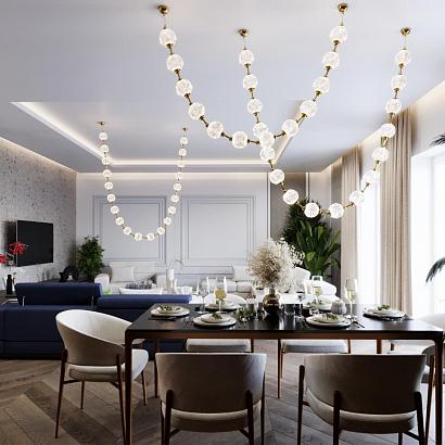 люстры 5008/80l l-vision odl23 золотой/прозрачный/металл/акрил подвес led  80w 4000k 4400лм crystal, доставка по Казахстану 