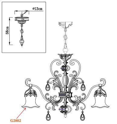 подвесная люстра odeon light safira 2802/6, доставка по Казахстану 