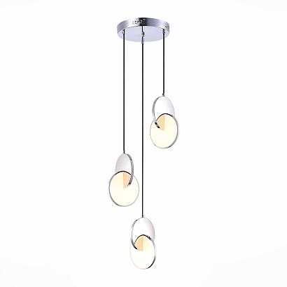 люстры sl6107.103.03 светильник подвесной st-luce хром/белый хром led 3*12w 3000k eclisse, доставка по Казахстану 
