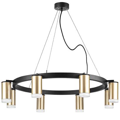 lr0184080 подвесной светильник rullo 8х50w gu10 черный/золото (571018+214440-8+202430-8), доставка по Казахстану 