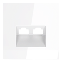 Накладка для розетки компьютерной двойной RJ45+RJ45 кат.6, S70 (белый глянцевый) 