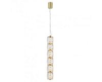 newport 8240 8247/s gold new , подвесной светильник, gold сlear crystal l6,5*h46/250 cm led strip 16w 3100k 1600lm, доставка по Казахстану 