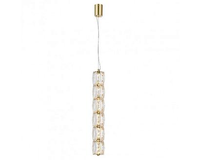 newport 8240 8247/s gold new , подвесной светильник, gold сlear crystal l6,5*h46/250 cm led strip 16w 3100k 1600lm, доставка по Казахстану 