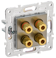 SKANDY Аудиорозетка 4-мест. SK-A01N никель IEK 