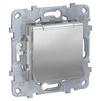 Розетка Schneider Electric Unica New с/з со шторками, с крышкой 16A 250V NU503730TA 