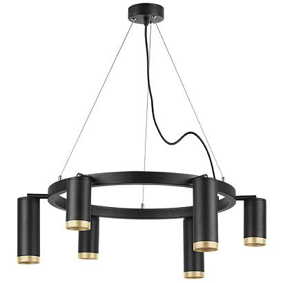 lr01637387340 подвесной светильник rullo 6х50w gu10 черный (571016+214437-3+214487-3+203440-6), доставка по Казахстану 