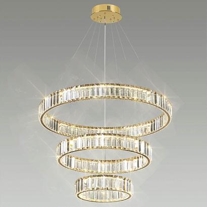 5015/88l l-vision odl23 427 золотой/прозрачный металл/хрусталь люстра led 88w 4000k 10200лм vekia, доставка по Казахстану 