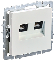 BRITE Роз. двойная RJ11+RJ45 кат.5E РК/Т12-БрЖ жемч. IEK 