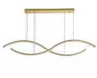 newport 8240 8242/160 gold , подвесной светильник, gold сlear crystal l160*16*h20.5/250 cm led strip 80w 3100k  8800 lm, доставка по Казахстану 