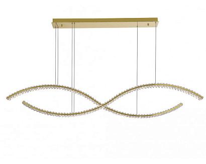newport 8240 8242/160 gold , подвесной светильник, gold сlear crystal l160*16*h20.5/250 cm led strip 80w 3100k  8800 lm, доставка по Казахстану 