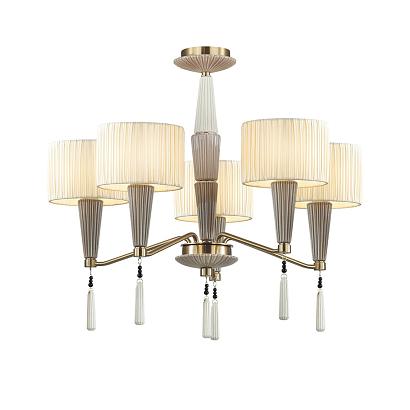 купить 5403/5 CLASSIC ODL_EX23 33 бронзовый/светло-коричневый/кремовый металл/керамика/ткань Люстра E14 5*40W LATTE в Алматы, svet.kz, доставка по Казахстану 