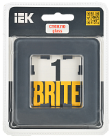 BRITE Рамка 1-мест. РУ-1-2-Бр стекло графит RE IEK 