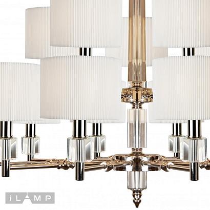 люстры подвесная люстра ilamp alexa p2404-10+5 nickel, доставка по Казахстану 