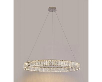 newport 8240 8240/80 chrome , подвесной светильник, chrome сlear crystal d80*h7,6 см led 50w 3100k 5500lm, доставка по Казахстану 