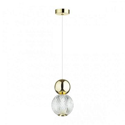 Подвесные 5008/7L L-VISION ODL23 419 золотой/прозрачный/металл/акрил Подвес LED 7W 4000K 350Лм CRYSTAL, доставка по Казахстану 