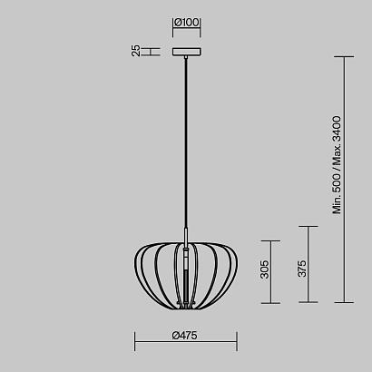 подвесной светильник maytoni mod398pl-01br, доставка по Казахстану 