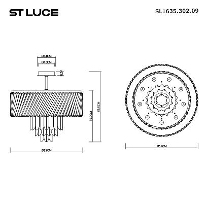 sl1635.302.09 потолочный светильник st-luce латунь/прозрачный e14 9*40w nari, доставка по Казахстану 
