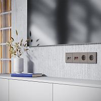Накладка для розетки TV+RJ45 кат. 6, S70 (капучино) 