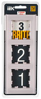 BRITE Рамка 3-мест. РУ-3-2-Бр стекло розовый матовый IEK 