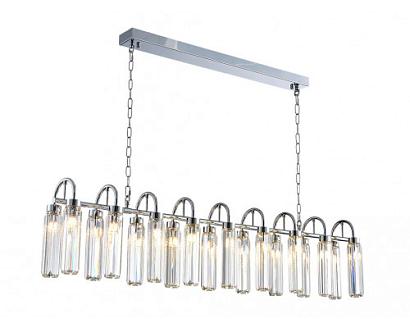 newport 4520 4526+12/s chrome , подвесной  светильник , chrome clear crystal  126*16*h30 cm g9 18*60, доставка по Казахстану 