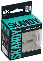 SKANDY Роз. USB A+C 18Вт SK-R13N никель IEK 