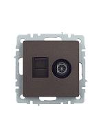 BRITE Роз. двойная TV+RJ45 кат.5E РТВ/РК12-БрТБ бр. IEK 