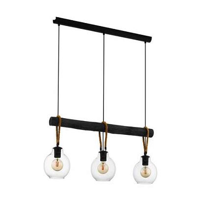 люстры 43618 подвесной потолочный светильник (люстра) roding, 3х40w, e27, l880, b180, h1100, сталь-дерево-с, доставка по Казахстану 