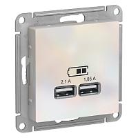 ATLASDESIGN USB РОЗЕТКА A и A, 5В 2,1 А, 2х5В 1,05 А, механизм, ЖЕМЧУГ 