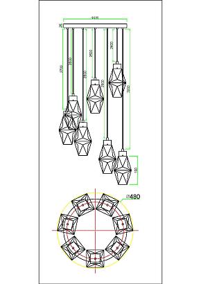 люстры подвесной светильник maytoni mod325pl-07g, доставка по Казахстану 