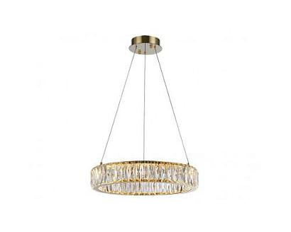 newport 8240 8240/40 gold , подвесной светильник, gold clear crystal d40*h7,6/200 cm led strip 24w 3100k 2640lm, доставка по Казахстану 