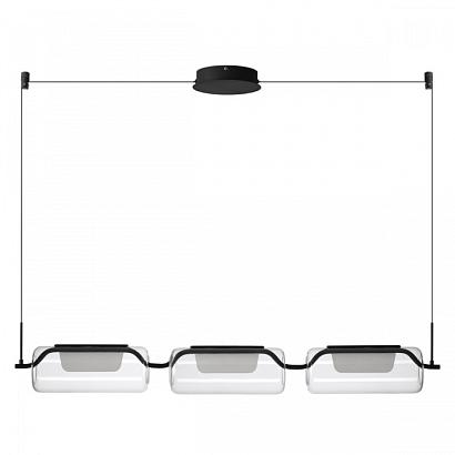 5003/30l l-vision odl23 283 черный матовый/прозрачный/стекло люстра led 30w 3000k kavia, доставка по Казахстану 