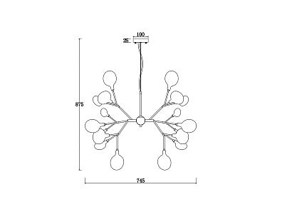 люстры подвесной светильник freya fr5049pl-27w, доставка по Казахстану 