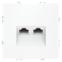 Розетка компьютерная встраиваемая VOLTUM S70 двойная RJ45+RJ45 кат.6, (белый матовый) VLS060202 