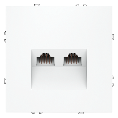 Розетка компьютерная встраиваемая VOLTUM S70 двойная RJ45+RJ45 кат.6, (белый матовый) VLS060202 