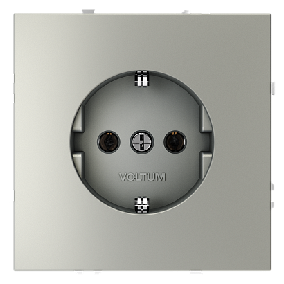 Розетка встраиваемая VOLTUM S70 с заземлением 16А, (сталь) VLS040105 