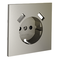 Накладка для розетки с заземлением и защитными шторками, с USB A+A, S70 (шелк) 