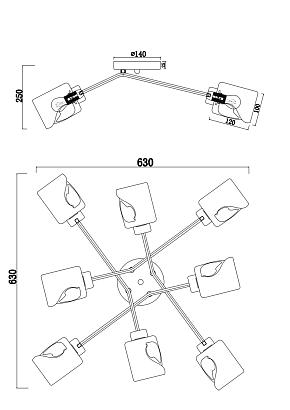 Потолочные Потолочная люстра Freya Isabella FR5095CL-08G, доставка по Казахстану 
