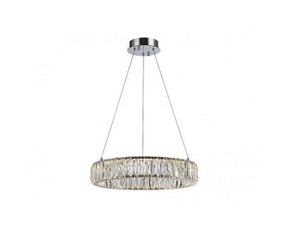 newport 8240 8240/40 chrome , подвесной светильник, chrome clear crystal d40*h7,6/200 cm led strip 24w 3100k 2640lm, доставка по Казахстану 