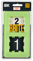 BRITE Рамка 2-мест. РУ-2-2-Бр стекло эко грин RE IEK 